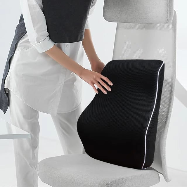 Memory Foam Lumbar Support Pillow – Car Seat Cushion for Back Pain Relief & Posture Support